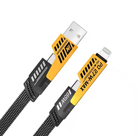 4 İn 1 Type-C Type-C Usb Type-C Type-C Lightning Usb Lightning Süper Hizli Şarj Kablosu 100W 1.5 Metre