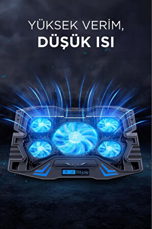 CF-05 Ayarlanabilir Dizüstü Bilgisayar Rgb Soğutma Fanı Siyah