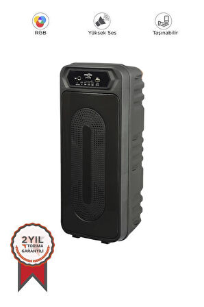 Torima GTS-1788 Siyah RGB Led Işıklı USB/TF/FM Taşınabilir Parti Bluetooth Hoparlör