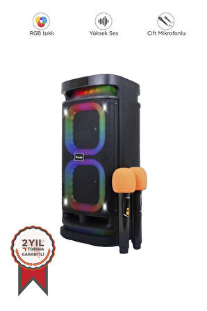 Torima BTS-1989 Rgb Işıklı Karaoke Mikrofonlu Kumandalı Bluetooth Hoparlör
