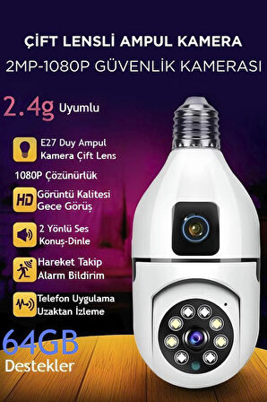 Torima CMR-13 360° Full Hd 1080p Ampül Smart Ip Güvenlik Kamerası