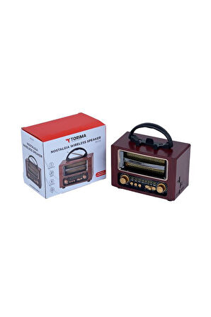 Torima Ns-02 Brown Nostajik Radyo Bluetooth Hoparlör 