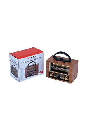 Torima Ns-02 Wooden Nostajik Radyo Bluetooth Hoparlör 