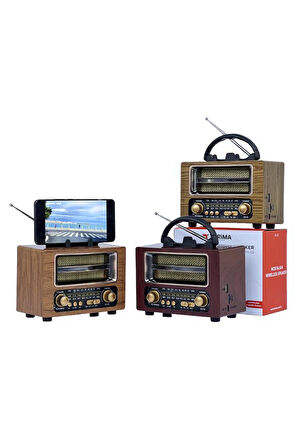Torima Ns-02 Wooden Nostajik Radyo Bluetooth Hoparlör 