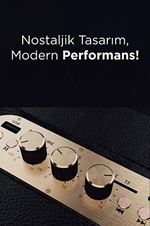 Torima D35 Siyah Nostalji Kablosuz Bluetooth Hoparlör