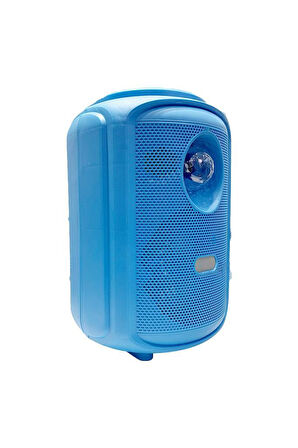 Torima KTS-2111 Mavi RGB Ledli Mikrofonlu Tekerlekli Bluetooth Hoparlör Speaker