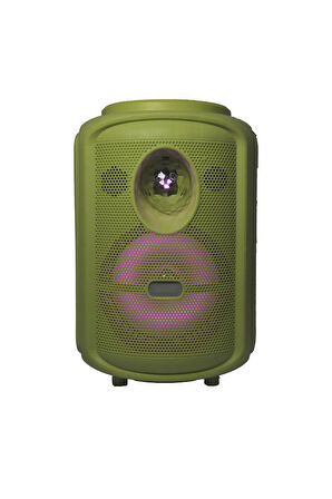 Torima KTS-2111 Yeşil RGB Ledli Mikrofonlu Tekerlekli Bluetooth Hoparlör Speaker