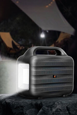 Torima KTS-1769 Mikrofon,1 Led Ampül ve Fenerli Bluetooth Hoparlör Güneş Panelli Powerbank Kamp Hoparlörü