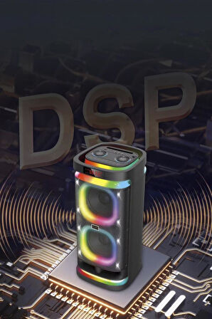 Torima BTS-1990 Siyah RGB Ledli Mikrofonlu Kumandalı Bluetooth Hoparlör Parti Speaker
