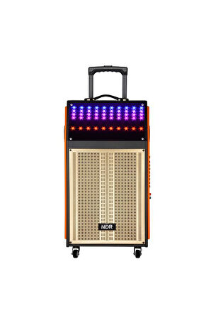 Torima NDR-112R Turuncu Kablosuz Mikrofonlu Uzaktan Kumandalı RGB Işıklı Bluetooth Hoparlör