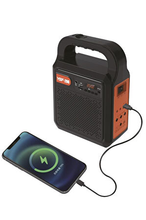 Torima YSF-200 Siyah Güneş Enerjili Panelli Fenerli Bluetooth Kamp Hoparlör 