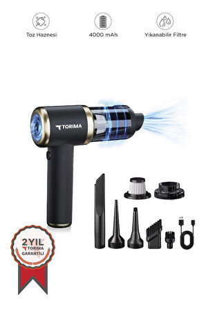 Torima LT-132 Mini Çok Fonksiyonlu Şarjlı Araç Süpürgesi El Süpürgesi