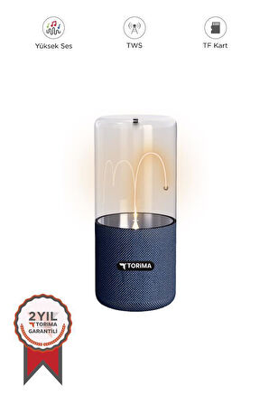 Torima D40 Lacivert TWS Manyetik Bükülebilir Işık 5.3 Bluetooth Hoparlör Speaker