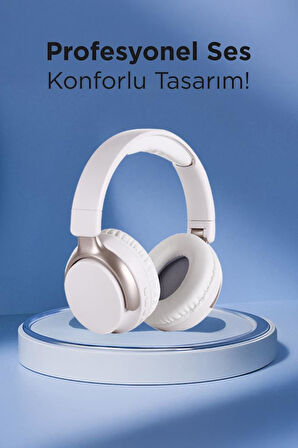 Torima HD-30 Bej Kulak Üstü Kablosuz 5.3 ANC Bluetooth Kulaklık