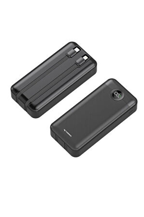 Torima TRM-1025 Siyah 20000mAh 2 Çıkışlı Taşınabilir Hızlı Şarj Dijital Göstergeli Powerbank