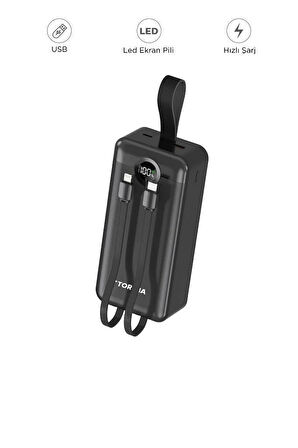 Torima TRM-1035 Siyah 30000mAh 2 Çıkışlı Taşınabilir Hızlı Şarj Dijital Göstergeli Powerbank