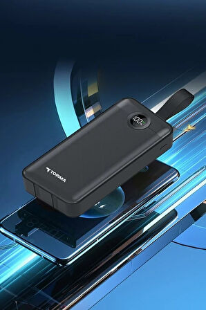 Torima TRM-1035 Siyah 30000mAh 2 Çıkışlı Taşınabilir Hızlı Şarj Dijital Göstergeli Powerbank