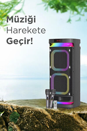 Torima KTS-1991 Led Işıklı Mikrofonlu Kumandalı Bluetooth Hoparlör