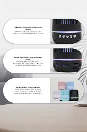 Torima GTS-2150 Beyaz Kablosuz Taşınabilir RGB Işıklı Bluetooth Hoparlör Speaker