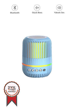 Torima GTS-2150 Mavi Kablosuz Taşınabilir RGB Işıklı Bluetooth Hoparlör Speaker