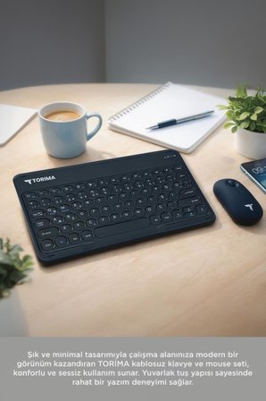 Bluetooth Kablosuz Klavye Mouse Seti TMK08 Siyah
