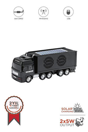 Torima D45 Siyah Tır Bluetooth Hoparlör FM-AUX-USB Destekli Güneş Enerjili Speaker