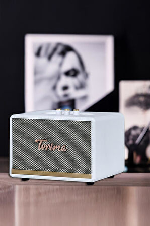 Torima D35 Beyaz Nostalji Kablosuz Bluetooth Hoparlör
