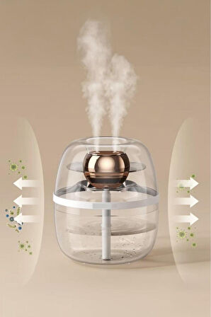 K30 1.8 Litre Kapasiteli Çift Çikişli Hava Nemlendirici Aroma Terapili Buhar Makinesi Humidifier 
