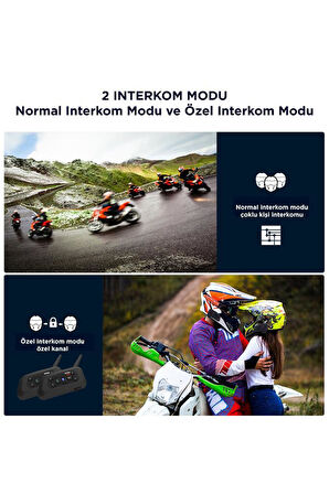 Torima Ejeas V6PRO+ Double 2li Helmet İnterkom Motosiklet İntercomu Kask Kulaklığı
