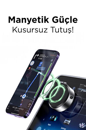Torima X8Q Gümüş Çift Taraflı Manyetik Adsorpsiyon Vakumlu Kompakt Telefonu Tutucu
