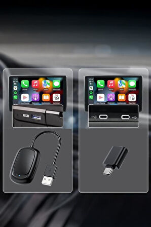 TORİMA X8 Mini Kablosuz Carplay Usb ve Type-c Uyumlu Araç Multimedya Dönüştürücü Adaptörü