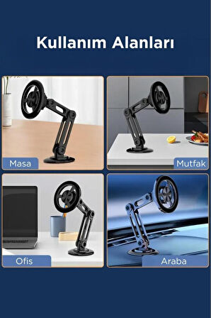 052 Metal Manyetik Telefon Tutucu – Güçlü Mıknatıslı, 360° Hareketli