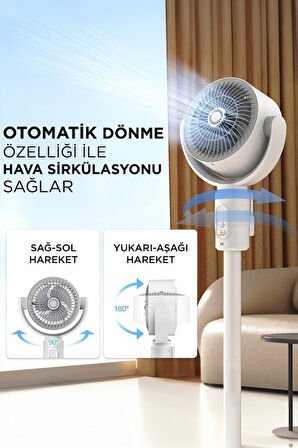 Torima F1 Air Fan Beyaz Kumandalı Yarlanabilir Vantilatör