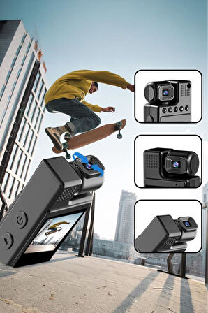 BT19 180 Derece Vücut Kamerası Wifi Gece Görüslü Aksiyon Kamerası