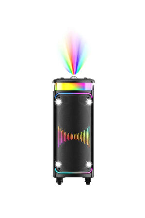 Torima DR-8816 Siyah Çift Mikrofonlu RGB Ledli Taşınabilir Bluetooth Hoparlör Parti Speaker
