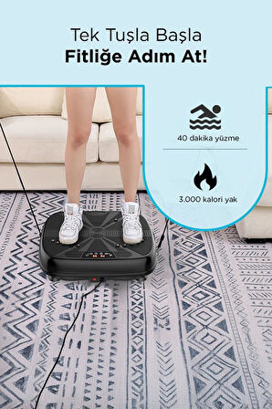 Torima VEP-1000 Siyah Titreşimli Egzersiz Kondisyon Aleti LED Ekran Kumandalı 200W Taşıma Kapasiteli