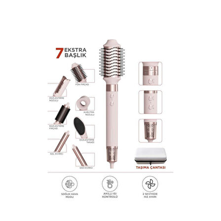 7 In 1 Hava Üflemeli Saç Şekillendirici Airwrap Compact Saç Kurutma Fön Makinesi