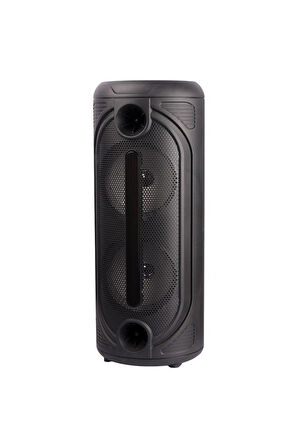 Torima KTS-2086 Siyah Çift Mikrofonlu RGB Ledli Taşınabilir Bluetooth Hoparlör Parti Speaker
