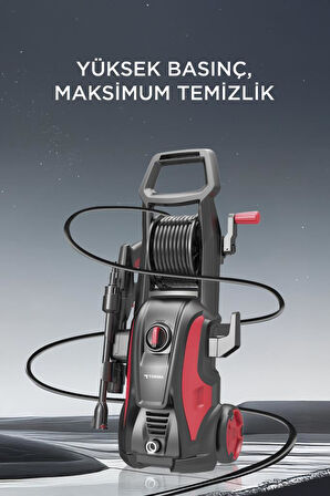 Torima HPC-01 Kırmızı Yüksek Basınçlı Oto, Halı, Bahçe Temizleme ve Yıkama Makinesi – 2000W, 150 Bar