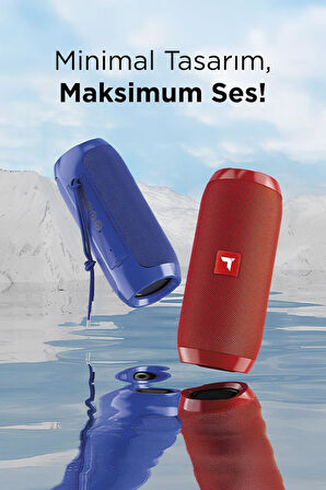 Torima D47 Mavi Bluetooth Hoparlör Kablosuz Taşınabilir Ses Bombası TWS, USB, TF Kart, 1200 mah