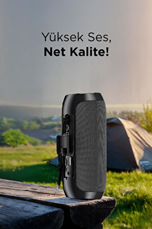 Torima D47 Mavi Bluetooth Hoparlör Kablosuz Taşınabilir Ses Bombası TWS, USB, TF Kart, 1200 mah