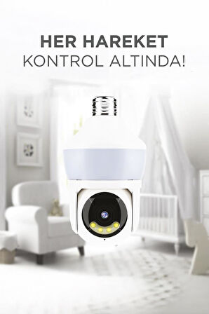 TORİMA CMR-26 Beyaz 360° Full Hd 1080p Ampül Wifi Smart Ip Güvenlik Kamerası