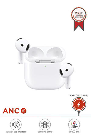 Torima TRM-GO2 Beyaz Anc Özellikli-Kablosuz Şarjlı Earbuds Bluetooth Kulaklık 