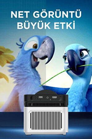 Torima  HY450 Beyaz Taşınabilir Ev Sinema Android Akıllı 8K-4K 1080 P BT5.4  Projeksiyon