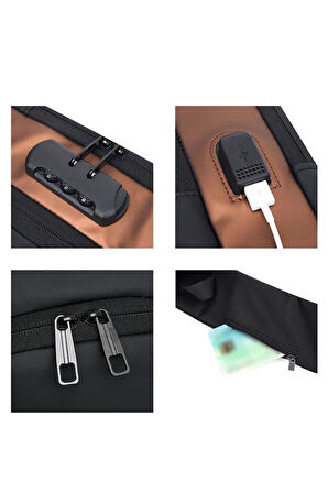 Torima 88039 Siyah Şifreli ve USB Şarjlı Günlük Omuz Çantası