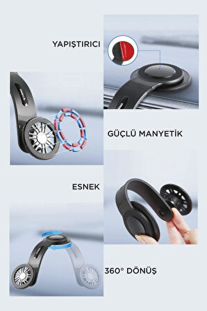 Torima JX-057 Siyah Güçlü Manyetik 360° Dönebilen, Esnek, Yapışkan Tabanlı, Sarsıntı Önleyici Araç İçi Telefon Tutucu 