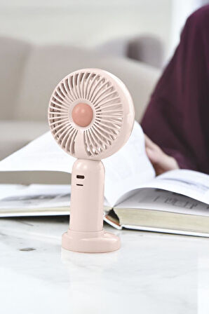 Torima F-28 Pembe Taşınabilir Şarj Edilebilir Mini El Fanı Ve Masa Fanı Soğutucu Pervane