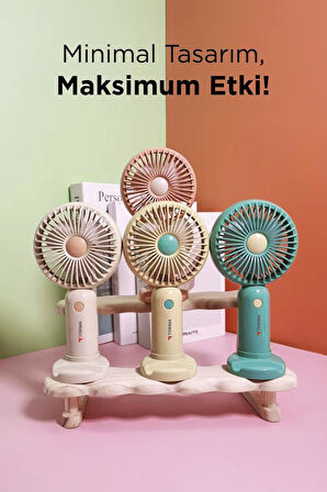 Torima F-28 Pembe Taşınabilir Şarj Edilebilir Mini El Fanı Ve Masa Fanı Soğutucu Pervane