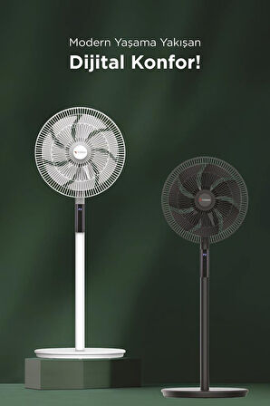 Torima SF-02 Siyah Ayaklı 16'' İnc 60W 3 Kademe 7 Pervaneli Kumandalı Diğital Ekranlı Vantilatör Fan
