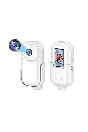Torima CMR-27 Beyaz 1080P HD Kayıt, 140° Geniş Açı, Klips Tasarımlı Giyilebilir Aksiyon Kamerası 